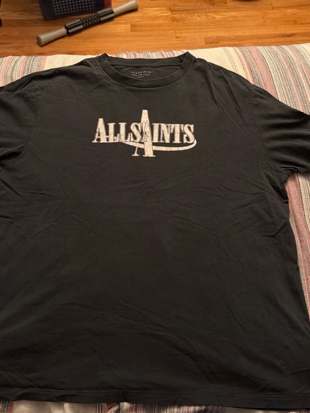 All Saints Black Short-Sleeve Logo Tee